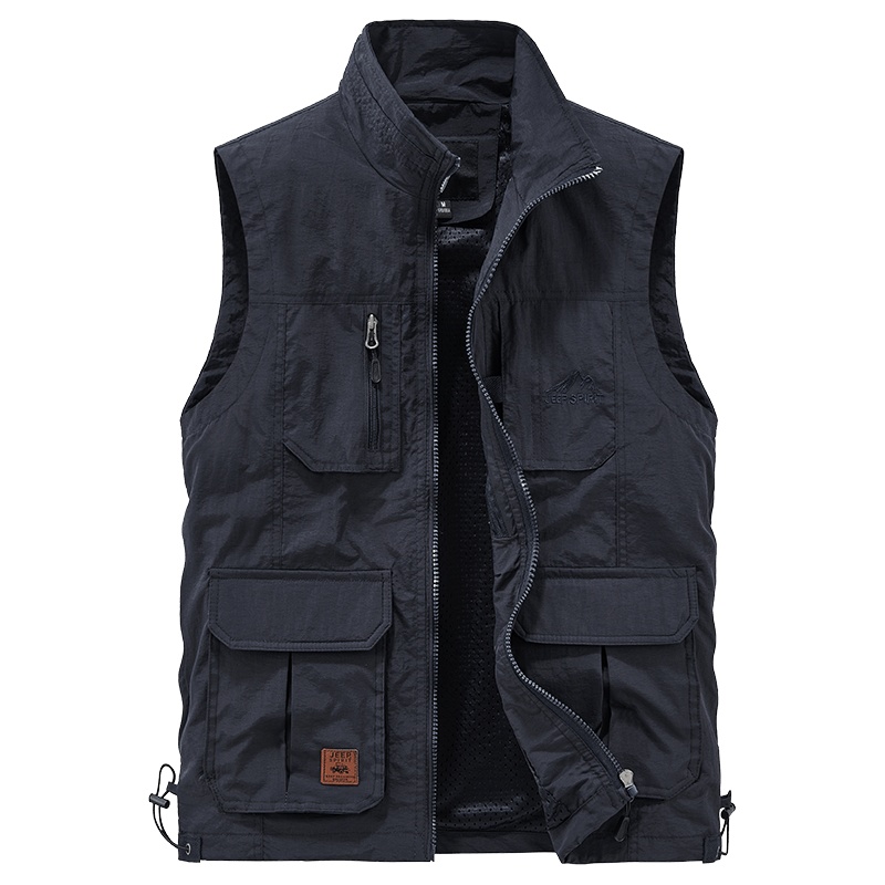 JEEPJEEP SPIRIT吉普马甲男2021秋季新款中青年男士坎肩背心马夹户外多口袋网眼透气男士上衣