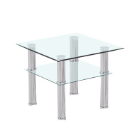 阳采 茶几 现代茶几不锈钢双层茶几