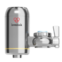 热恋(LoveLink)免安装电热水龙头 过水热快速热 冷热家用小厨宝 即热式电热水器 SJX3银色+漏保插头两件套