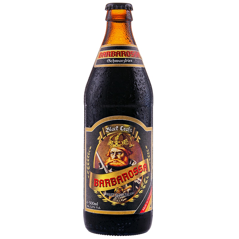 德国原装原瓶进口巴巴罗萨国王小麦精酿黑啤500mL*6瓶装