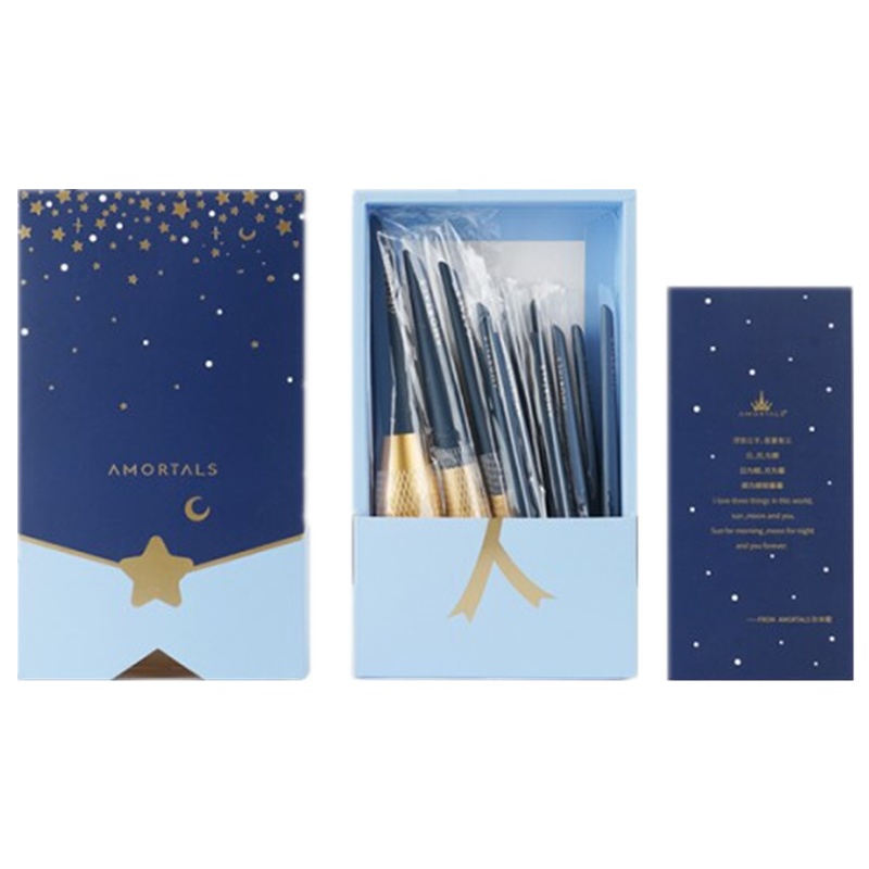 尔木萄星动化妆刷套装12支装散粉刷腮红刷眼影新手长杆化妆刷 均匀上粉触感柔和 12支/套