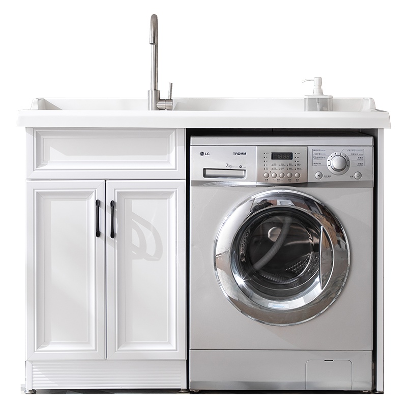 希箭太空铝浴室柜一体阳台洗衣机柜子带搓盆台盆柜组合洗衣柜伴侣组合[7天内发货]