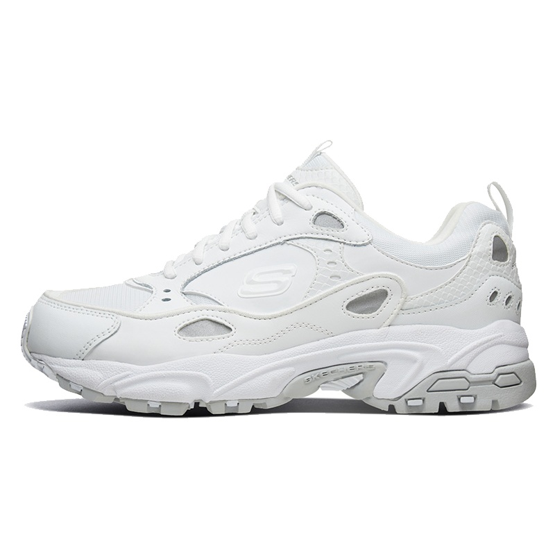 斯凯奇男鞋冬季厚底熊猫鞋老爹鞋运动休闲鞋小白鞋 999307/W HT