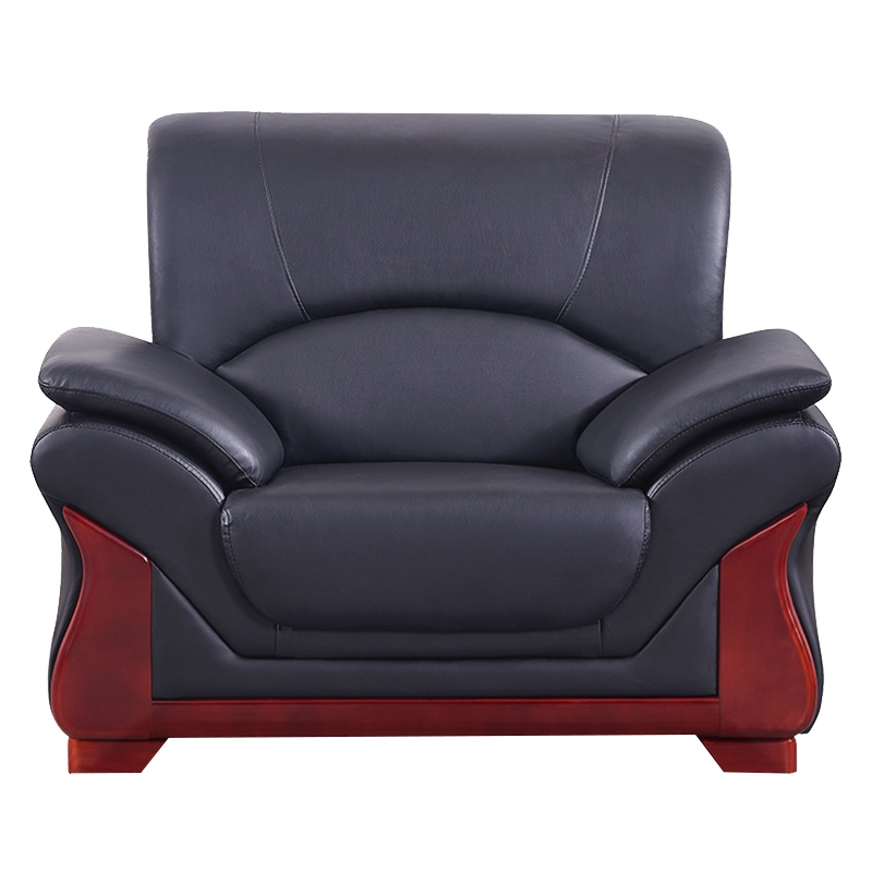 鸿业盛大FS-S807皮艺沙发单人位办公沙发接待会客单人位沙发办公室家具单人位沙发办公沙发西皮