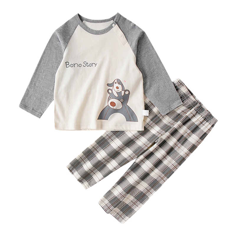 猫人儿童睡衣男童家居服套装宝宝春秋款中童长袖长裤婴儿纯棉衣服