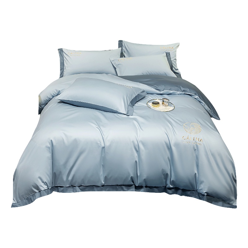 苏宁极物100支新疆长绒棉四件套轻奢高端床上用品全棉纯棉被套床单四季通用床品套件