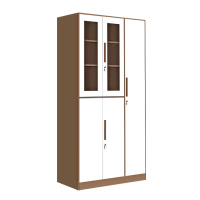 [红心家居]更衣柜钢制办公柜储物更衣柜玻璃门档案柜资料柜子