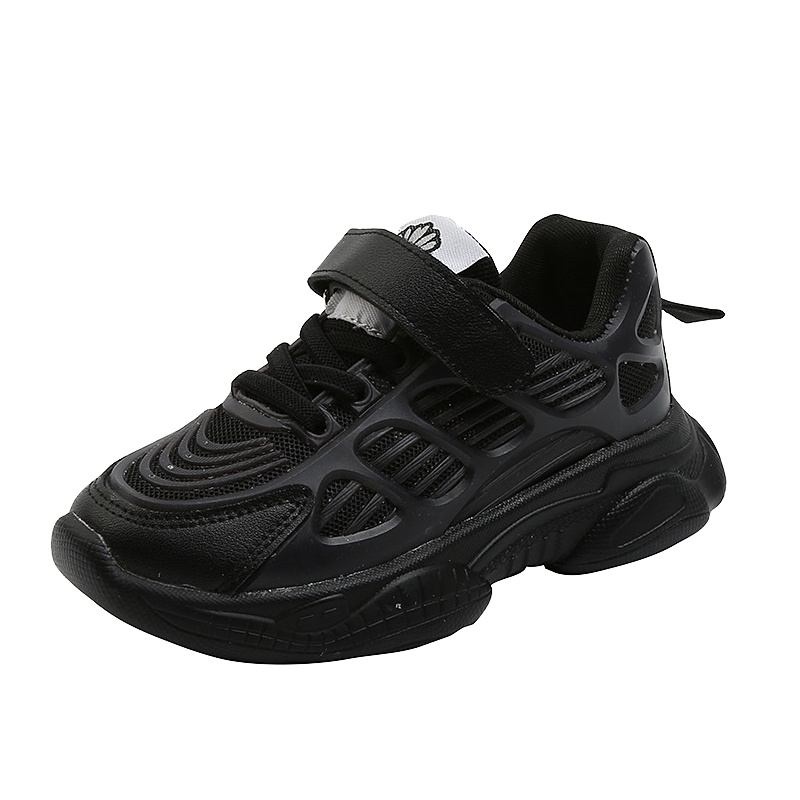 儿童鞋子男女童鞋26-37码男女童实心底运动春季学生新款网面韩版透气女童童鞋儿童靴子AWANHOO B3377