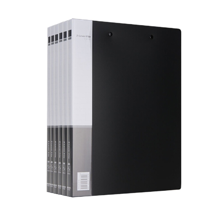 得力(deli) 33222 A4金属双强力夹硬文件夹 大容量试卷资料夹文件收纳 黑色 6只