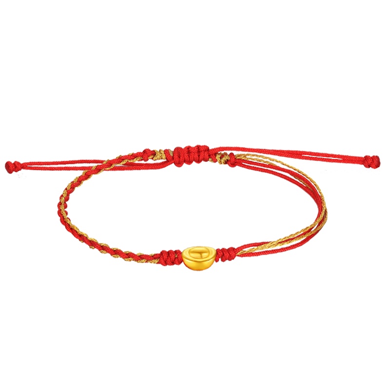 Letrange足金硬金元宝黄金手链