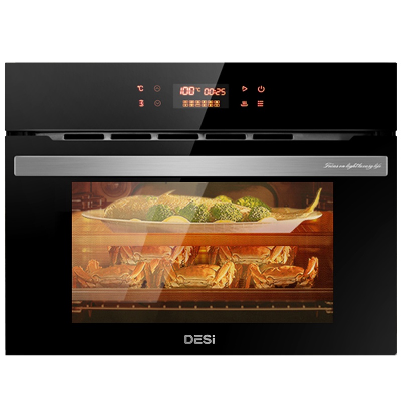 德思（DE SI）轻奢系列家用嵌入式蒸烤箱一体机DSZK-S8 烤箱蒸箱二合一蒸汽烤箱 40L大容量热风循环 不锈钢管