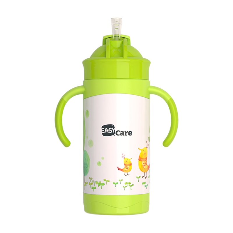 伊斯卡尔(EasyCare)350ml儿童保温杯水杯婴儿宝宝吸管杯学生水壶学饮杯颜色随机