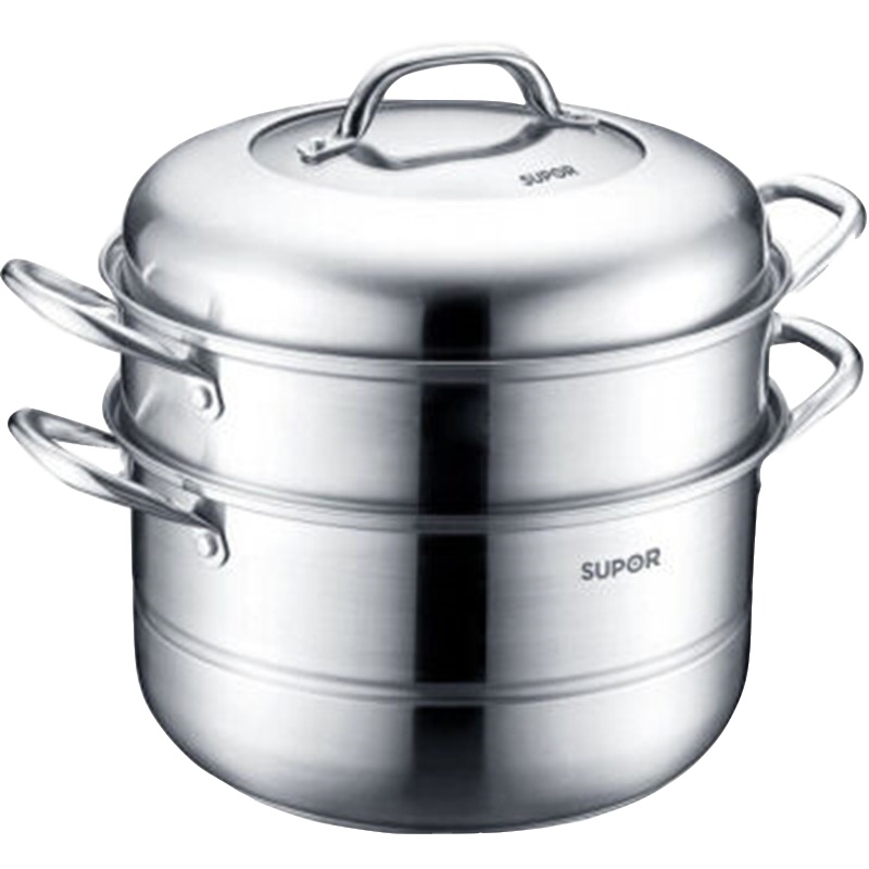 苏泊尔(SUPOR)蒸锅SZ28B25复底汤蒸锅304不锈钢明火电磁炉 双层 直径28CM