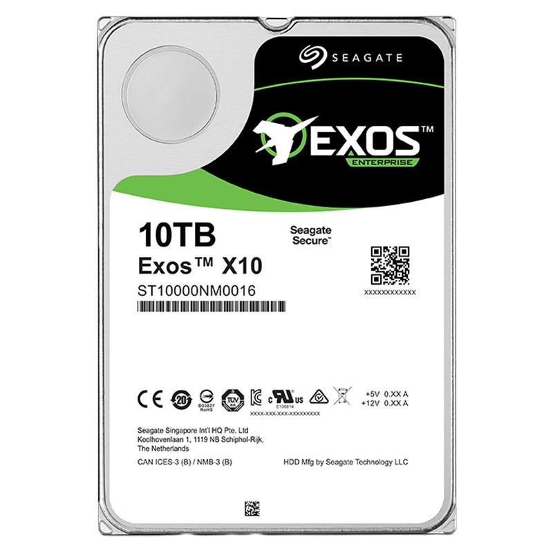 希捷10TB 256MB 7200RPM 企业级硬盘SATA接口银河Exos X10系列(ST10000NM0016)