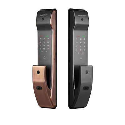 k9-v 指纹锁 推拉式全自动智能门锁可视猫眼锁家用防盗门电子门锁