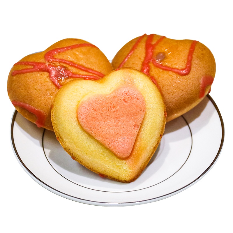 甜蜜官巧克力草莓爆浆心型蛋糕网红早餐糕点下午茶零食20枚装