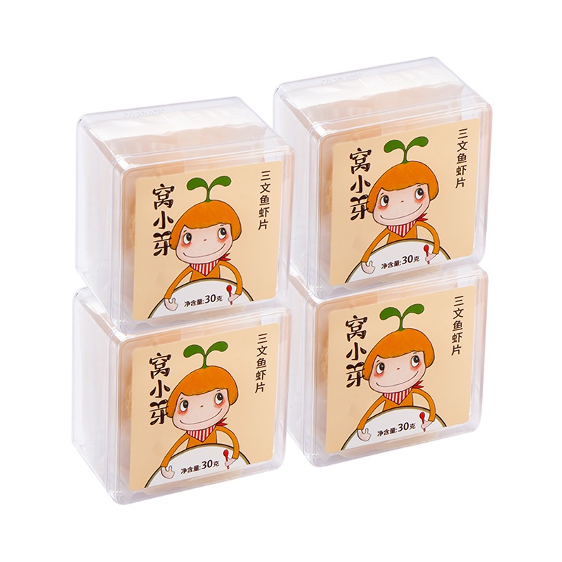 窝小芽三文鱼虾片鲜虾片*2盒装磨牙饼干零食