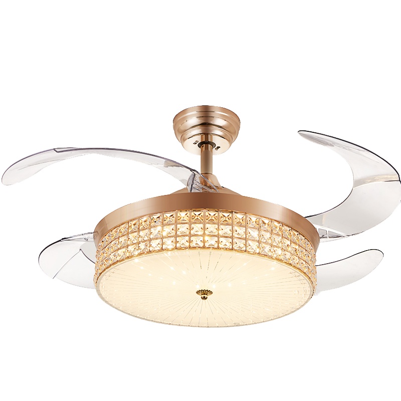 FSL佛山照明隐形风扇客厅餐厅卧室家用简约吊灯电扇双色风扇灯三段调色家用灯具