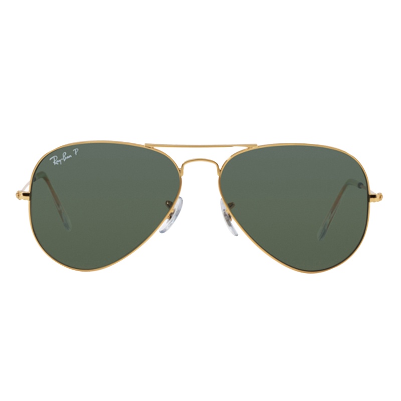 RayBan雷朋太阳镜男女款偏光开车司机镜蛤蟆镜墨镜0RB3025 001/58金色框绿色片尺寸62