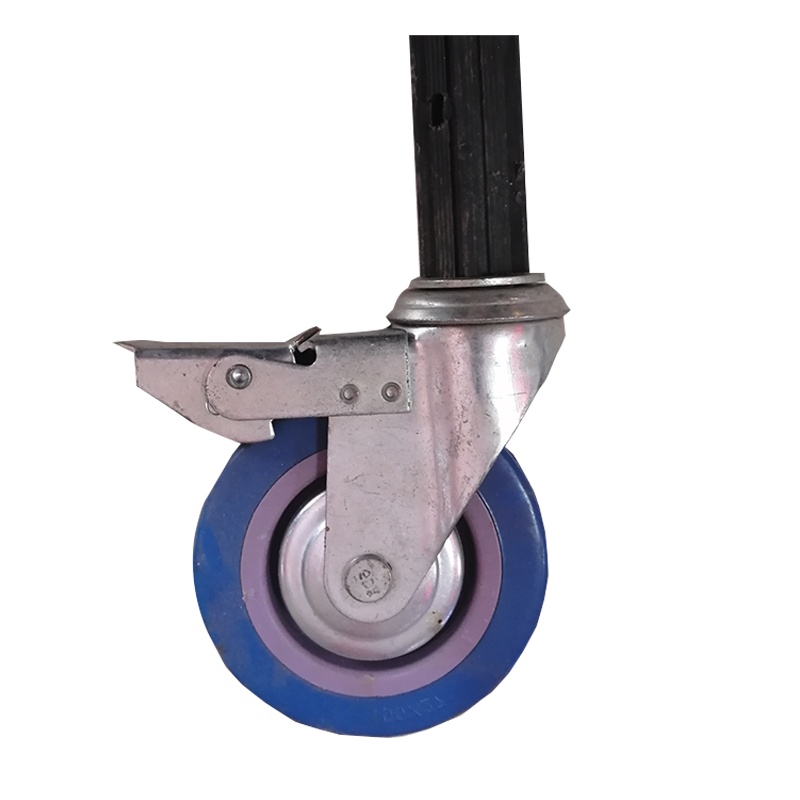 餐车 轮橡胶静音 轮 方管插杆卡簧手推车轮 子 100*27mm (单个)