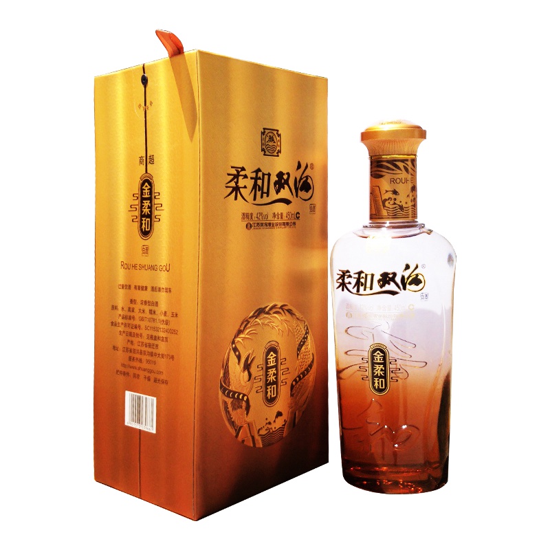 双沟 柔和双沟(金)42度450ml 单瓶 浓香型白酒