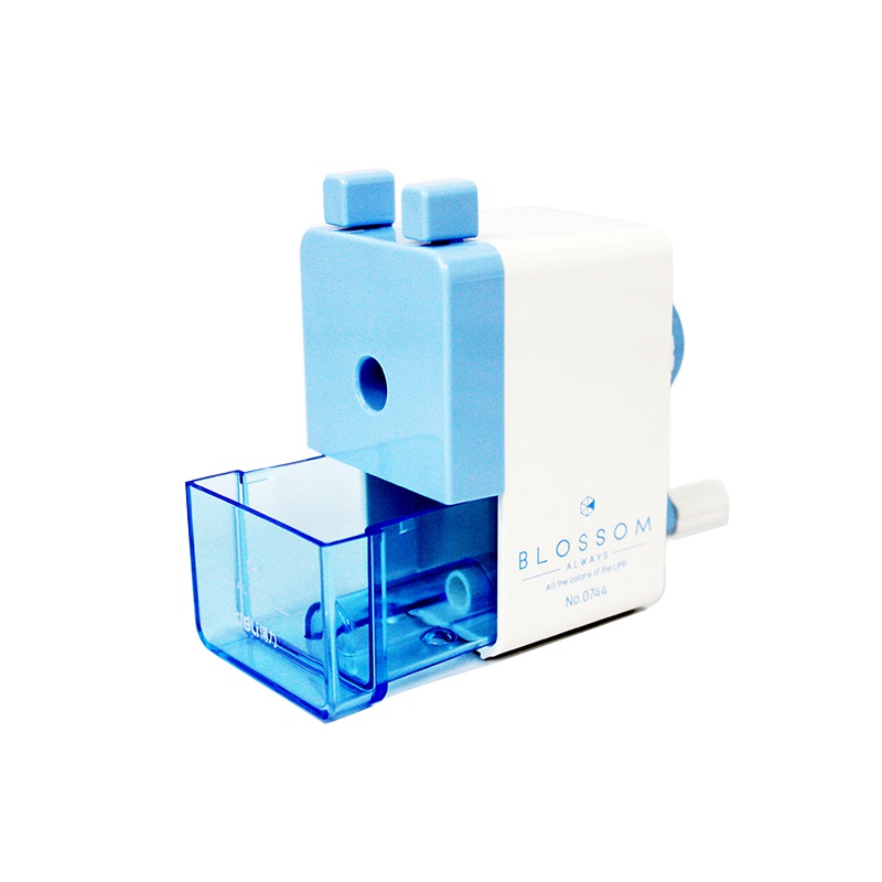 得力(deli)0744手摇转笔刀削笔器简约韩国风小清新创意卡通可爱自动铅笔刀多功能卷笔刀文具蓝色2个