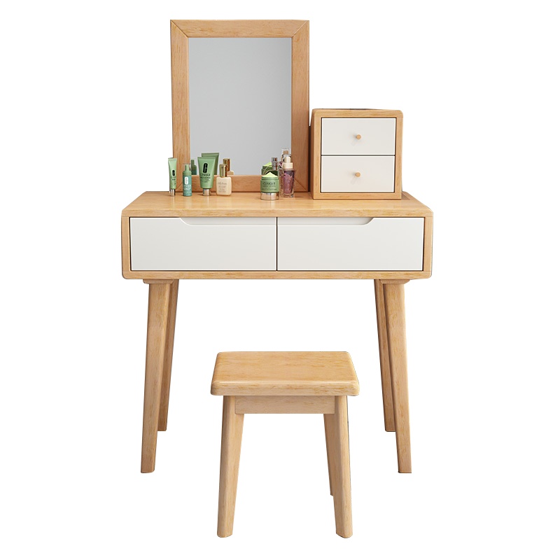 有模有样 全实木梳妆台北欧化妆桌网红多功能收纳柜简约现代小户型化妆台