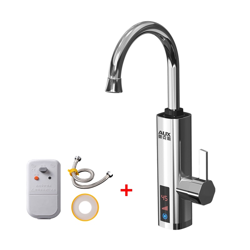 奥克斯(AUX)即热式电热水龙头厨房小厨宝下进水款数码温显变频调温ST1X3银色(漏保套装)
