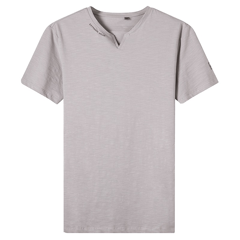 红豆旗下相思鸟（xiangsiniao）男士简约时尚小V领纯色短袖T恤T191S