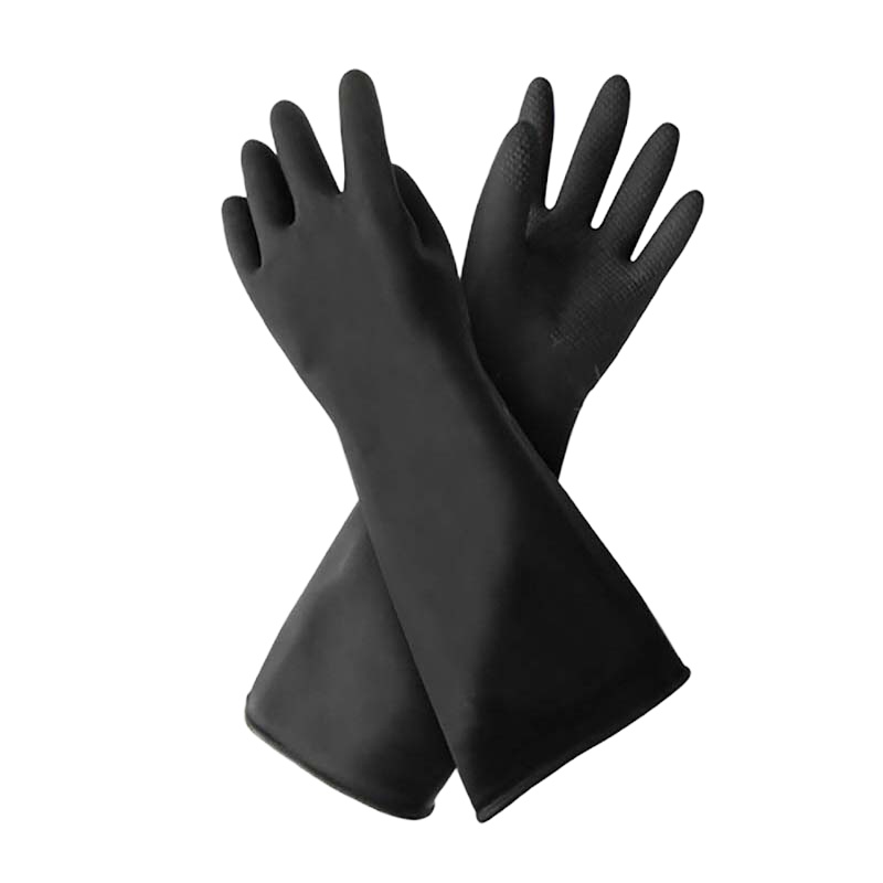 威蝶(WEIDIE) 黑色工业耐酸碱手套 45B 均码 45cm加厚(单位:副)