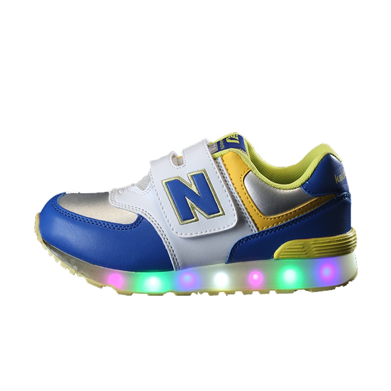 儿童灯鞋冬季男童鞋闪灯鞋蜘蛛侠儿童网面鞋透气秋季女童运动鞋