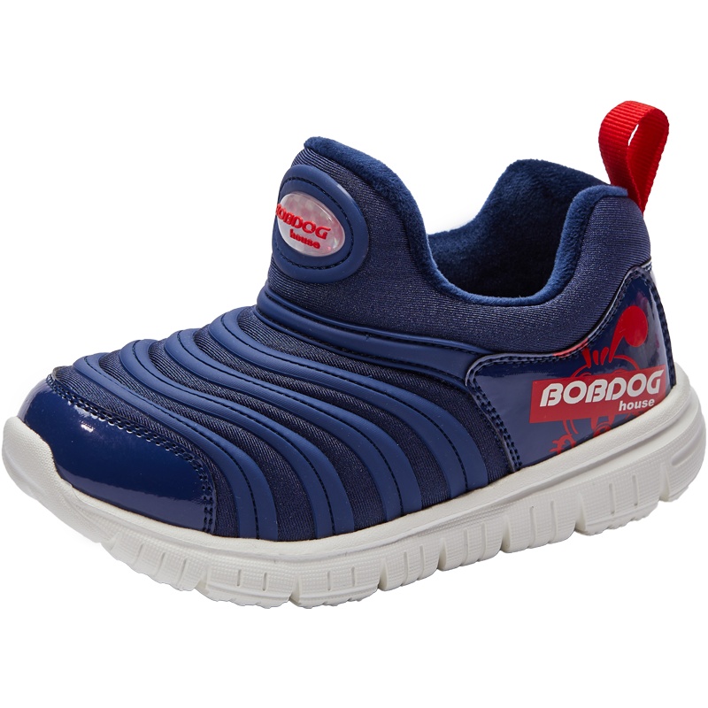 巴布豆house儿童毛毛虫童鞋2019秋冬款男童加绒鞋女童宝宝运动鞋