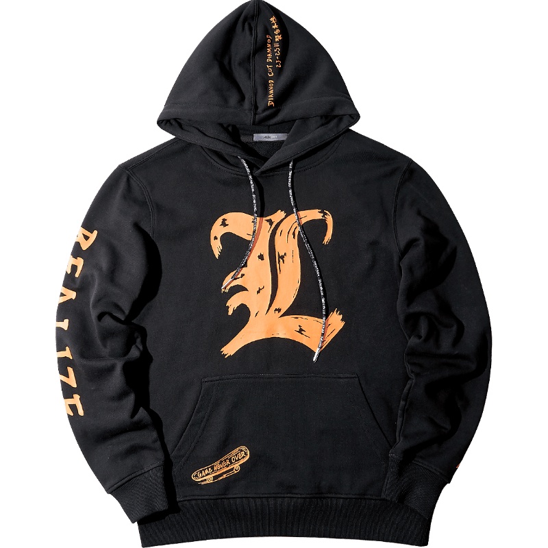 黑鲸帅气连帽卫衣秋季男装时尚撞色休闲装男CNZWJ38150A