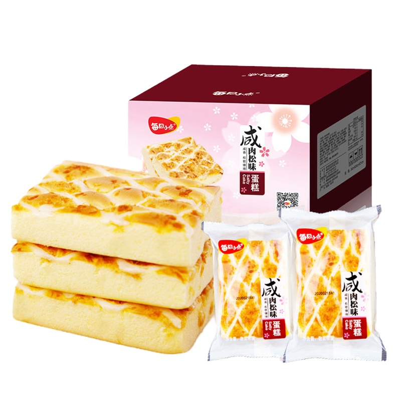 每日小点 咸肉松味蛋糕500g箱装学生营养早餐糕点网红小吃休闲夜宵夜充饥零食面包早餐面包