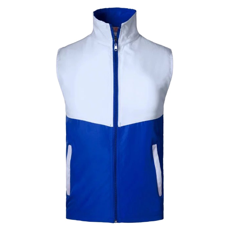 春季新款时尚拼色拉链马甲背心