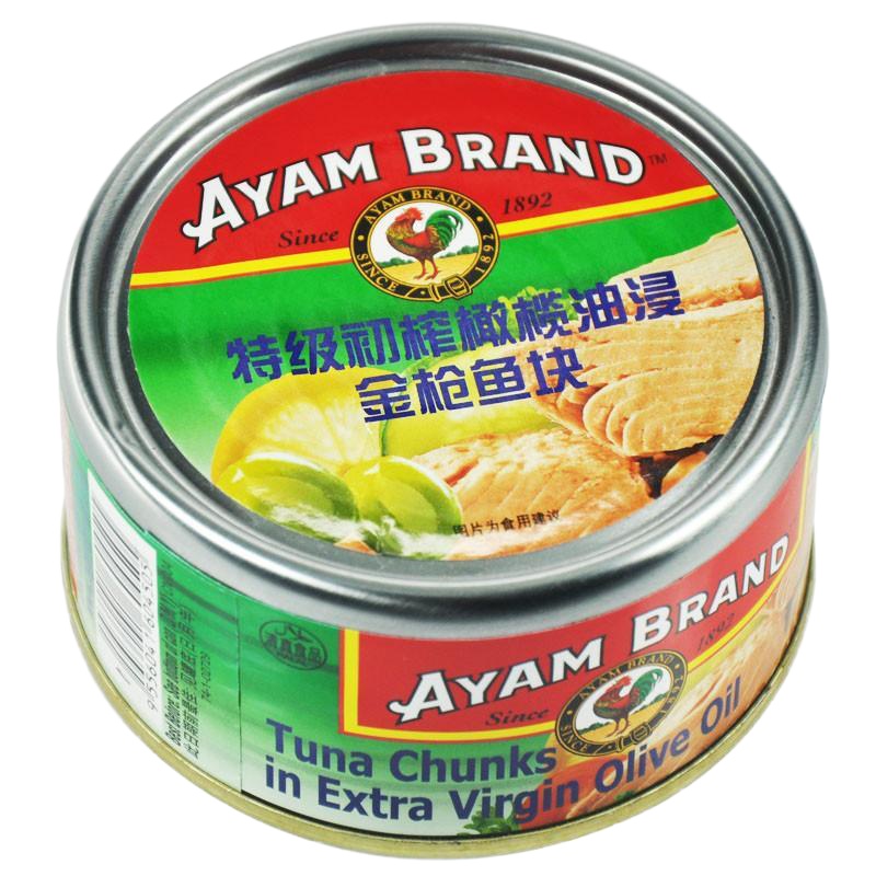 雄鸡标特级初榨橄榄油浸金枪鱼块185g