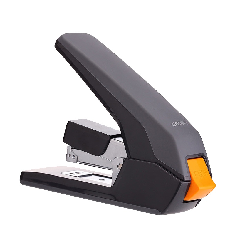 得力(deli)0465 60页省力订书机黑色 送订书针1盒 适用钉23/6~23/10装订器 钉书机 订书器