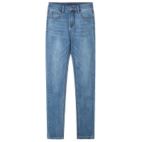 唐狮春季新款高腰显瘦牛仔裤女紧身小脚弹力长裤百搭