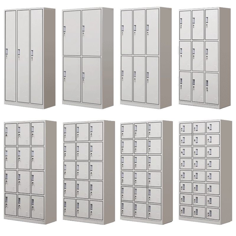 [田珍]办公室铁皮柜 加厚八门更衣柜 资料柜小柜子矮柜档案资料柜 带锁员工 钢制更衣柜