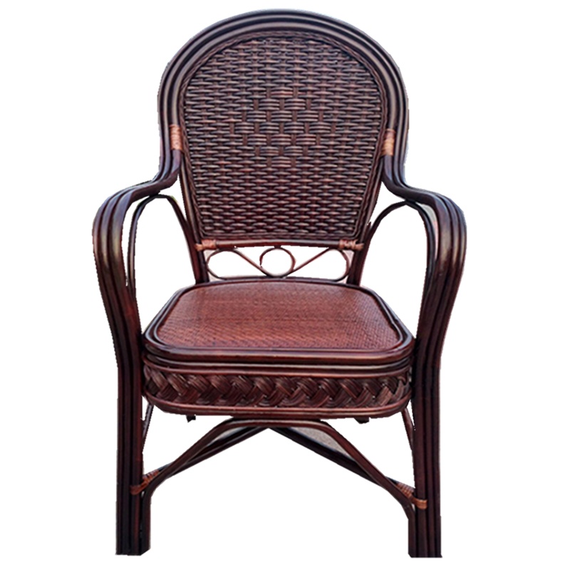 周鼎皖加固藤椅子 单人腾椅办公椅电脑椅高靠背椅休闲阳台室外(花边单人椅)