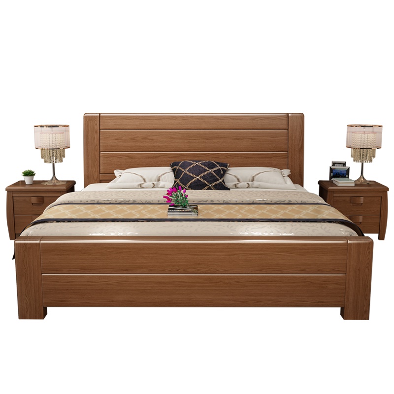 天惠子 床 木质实木床1.8米中式双人床经济型简约现代小户型主卧储物床