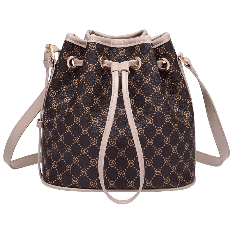 高尔夫GOLF包包女斜挎新款女包印花抽绳水桶包大容量百搭单肩包女