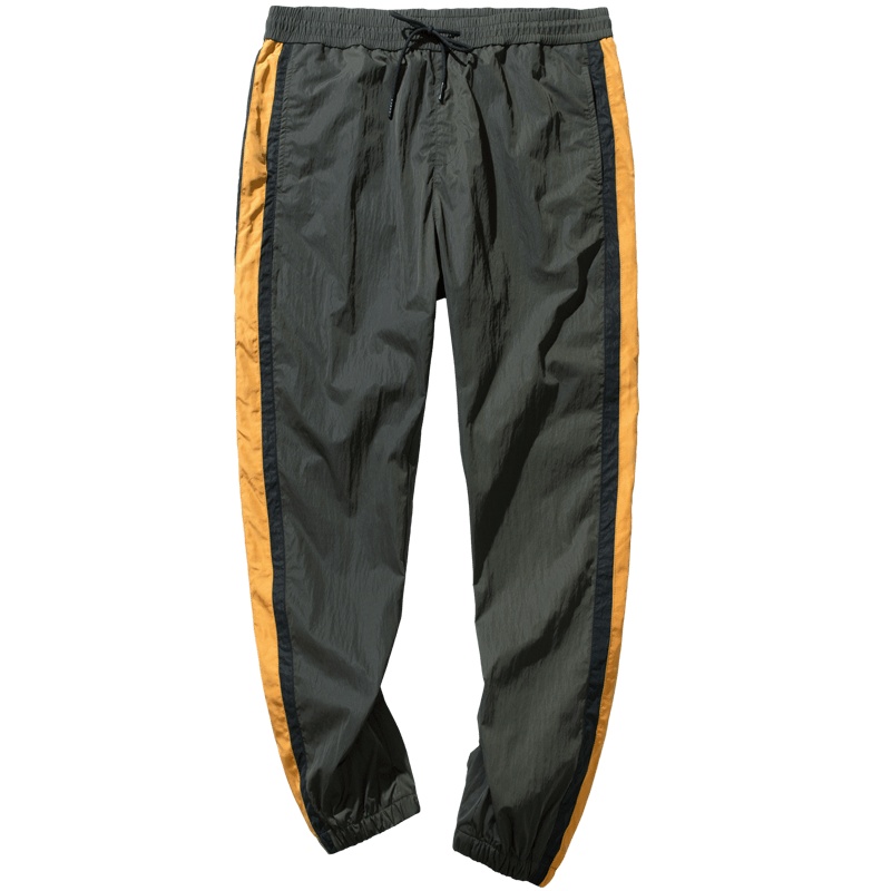 千纸鹤男士撞色休闲九分裤2019青年男士松紧腰束脚运动裤男90315