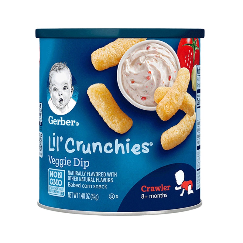 [临期]嘉宝(Gerber)蔬菜味手指泡芙3段膨化 42g/桶装 8个月以上 宝宝点心零食