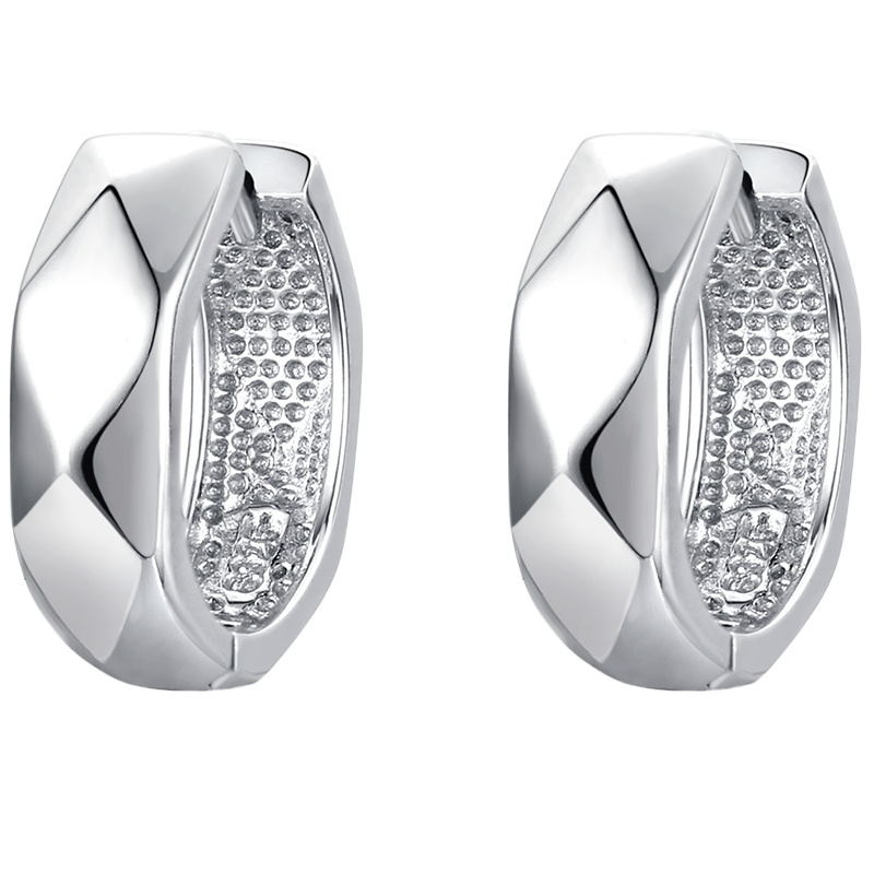 佰色传情纯银耳钉女小耳圈小巧简约养耳洞耳环百搭菱形耳饰