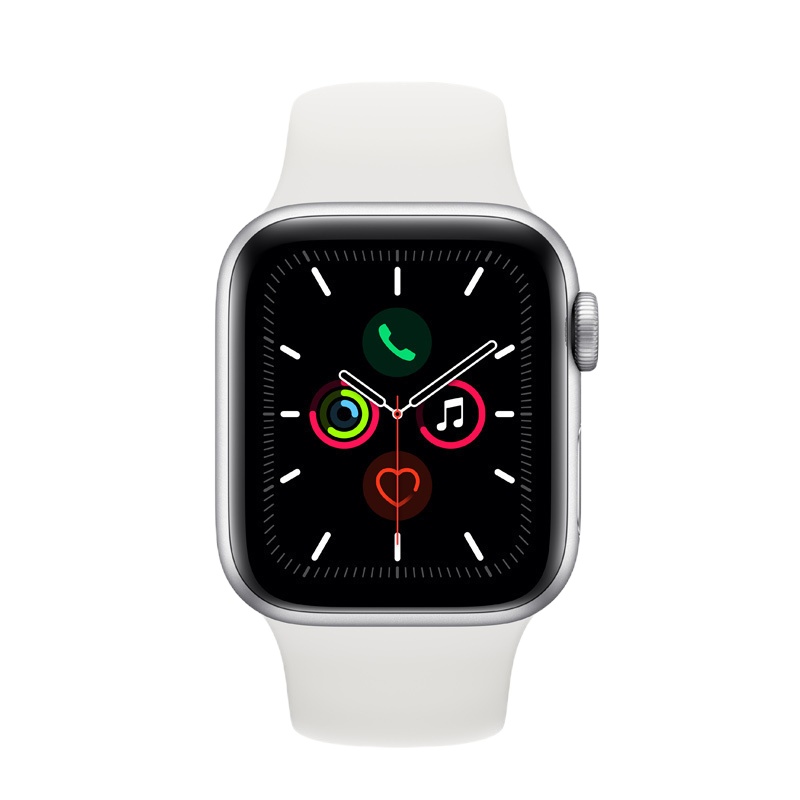 Apple Watch Series5 智能手表 GPS 40毫米 银色铝金属表壳搭配白色运动型表带
