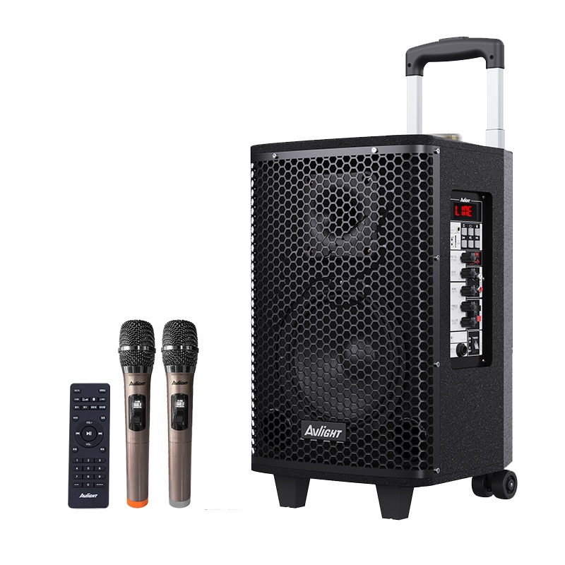 爱浪(AvliGHT)TA-10户外广场舞音响大音量唱歌移动拉杆音箱家用k歌专业演出带无线话筒跳舞重低音大功率