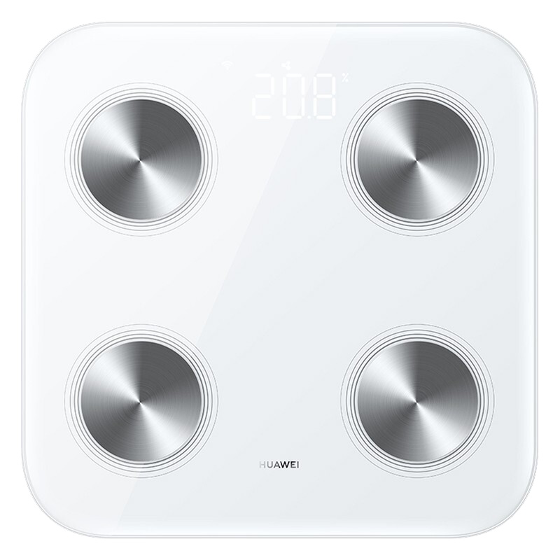 华为 (HUAWEI) 智能体脂秤3 电子秤体重秤家用 14项身体数据WiFi蓝牙双连接 支持安卓&IOS 雅致白