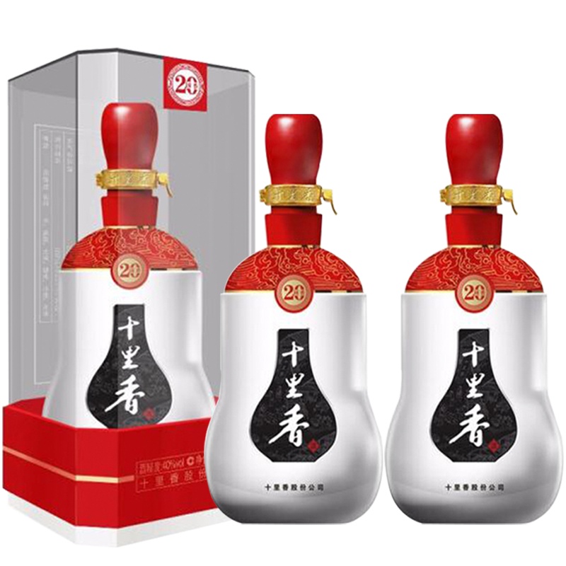 [中华老字号]十里香 40度国香20 500ml*2瓶礼盒装 非遗酿造浓香型白酒礼品酒 沧州特产