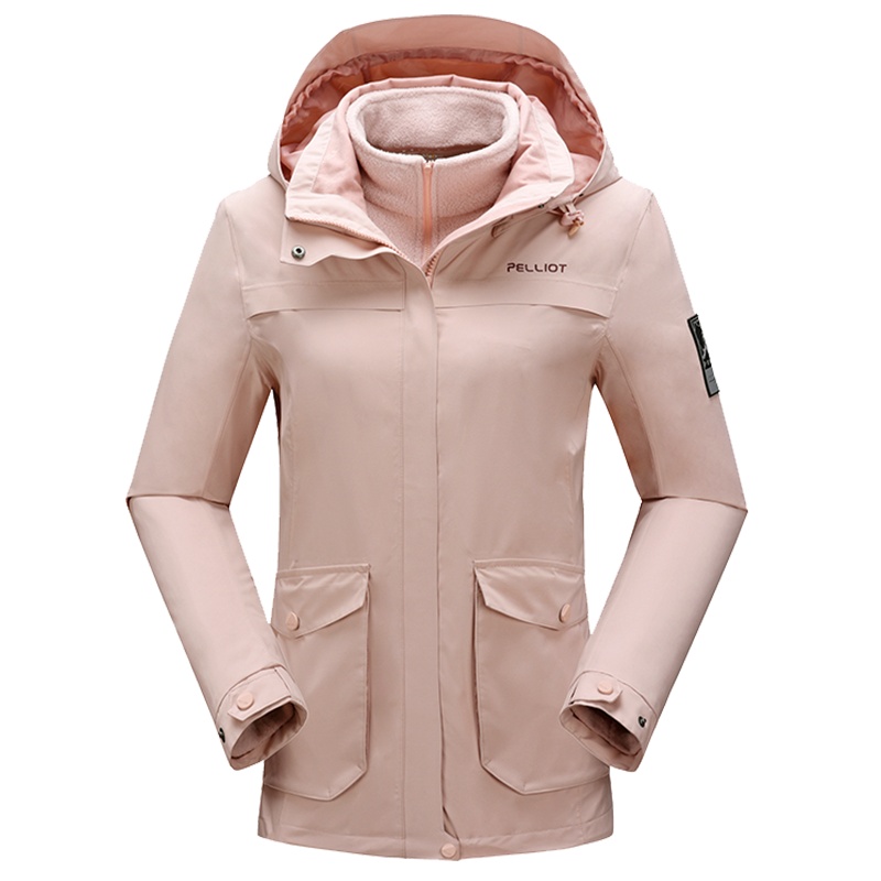 伯希和户外冲锋衣男女情侣三合一加绒加厚防水两件套秋冬季潮牌抓绒透气耐磨防水防风防虫保暖登山服